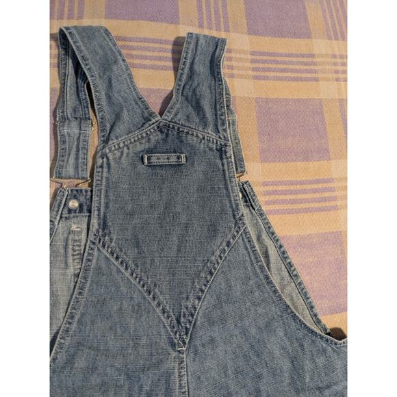 Vintage Disney Short Overalls Womens Med Blue Denim Patriotic USA Flag 90s Y2K - Picture 11 of 11